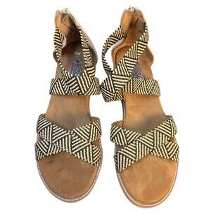 BOBS by Skechers Memory Foam Sandals Women’s Sz 10 Espadrille Wedge Coastal Boho